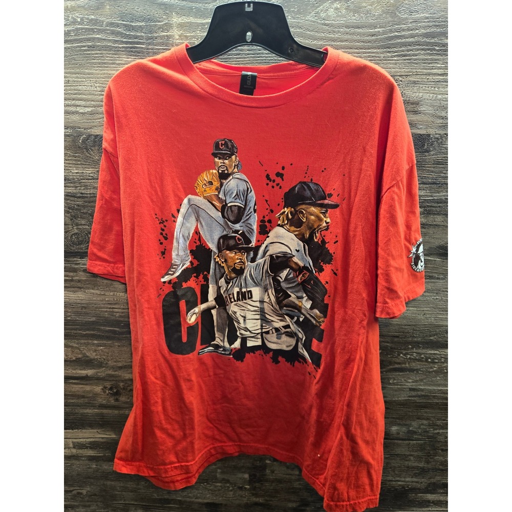 Gildan Softstyle Cleveland Baseball Graphic Tee Red Mens XL Short Sleeve Shirt
